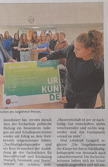 Preisverleihung des Wettbewerbs politische Bildung. Foto: FS Tisens