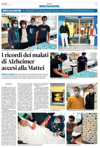 Articolo del quotidiano Alto Adige