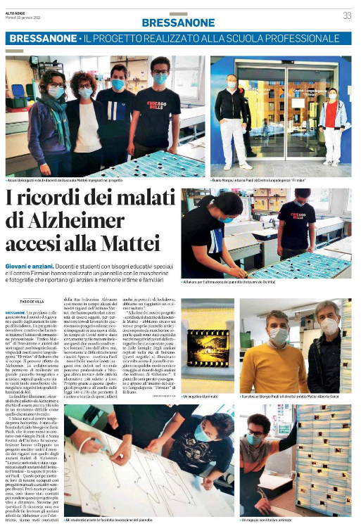 Articolo del quotidiano Alto Adige