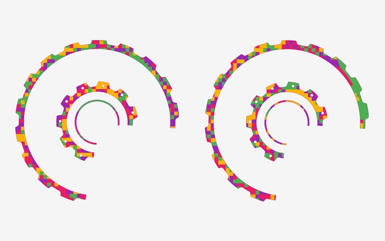 Two images showing multi-laser job files.