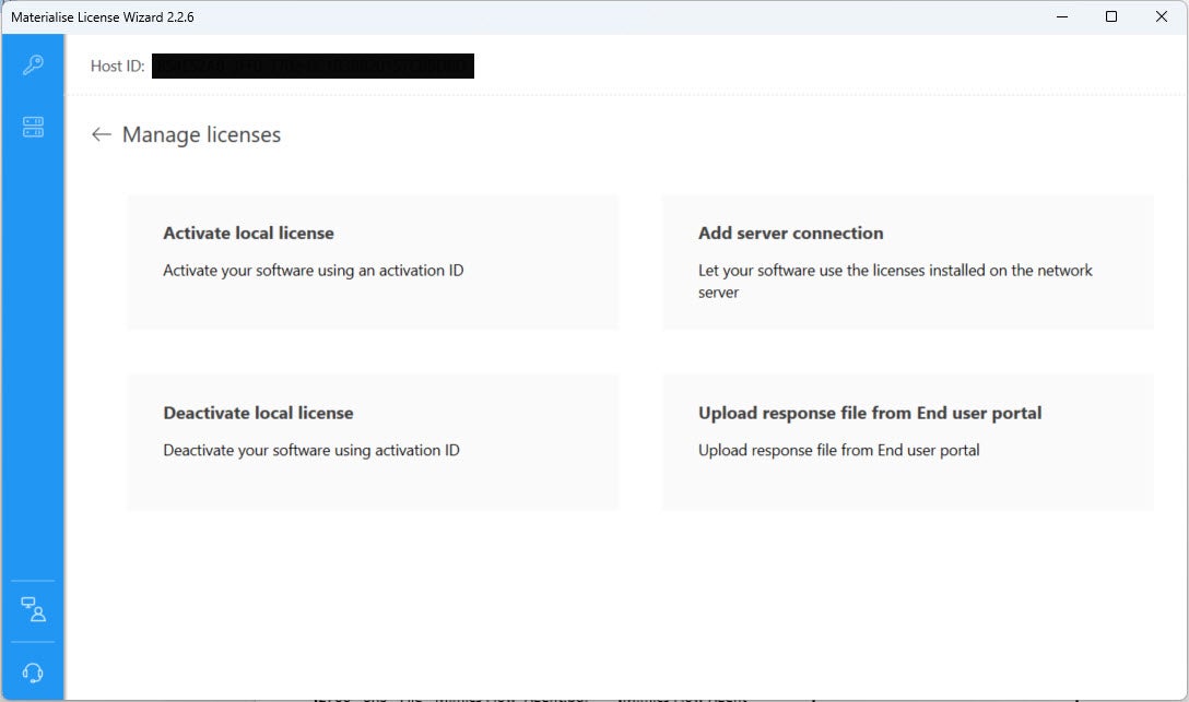Screenshot of the Registration Wizard with "License" selected