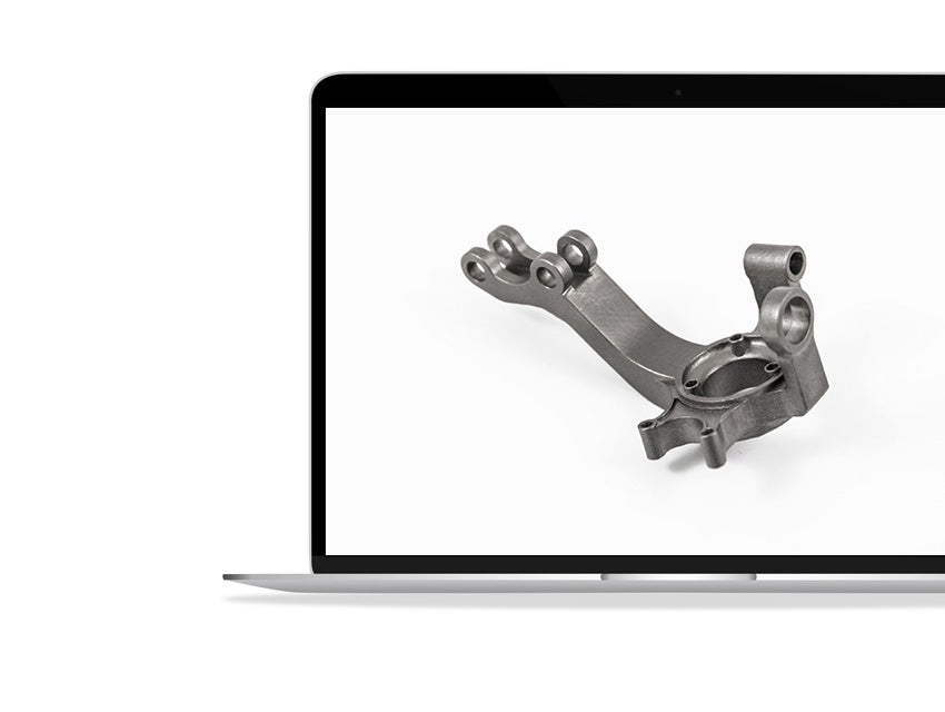 A titanium-finished 3D-printed part