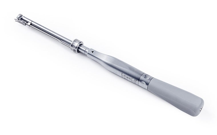 A close up of the Materialise CMF 90 degree screwdriver.