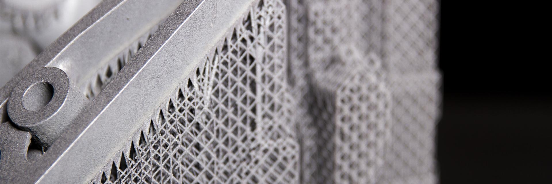 Close-up of metal support structures