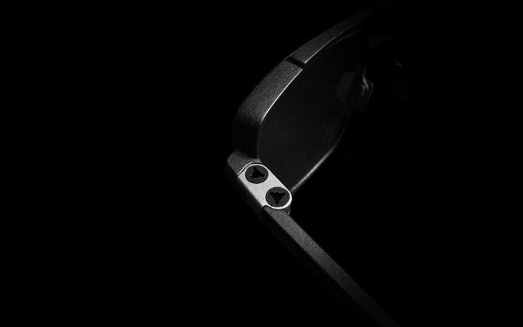 Close-up image of the screws on Cosmos eyewear 