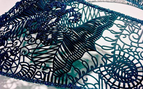 3D-printed statement piece with beading