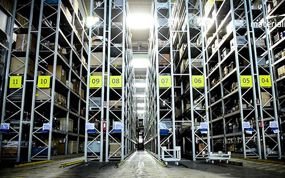 Additive Manufacturing warehouse with numbered shelves