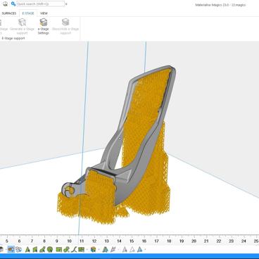 Automatic Support Generation with e-Stage for Metal