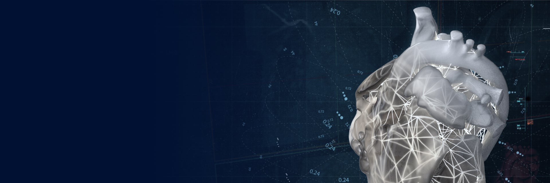 Digital render of a heart in 3D