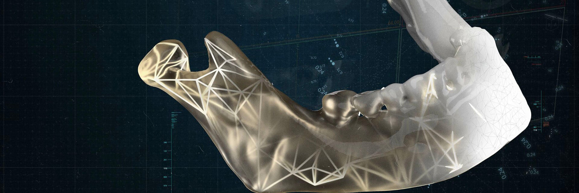 Digital render of a jaw in 3D