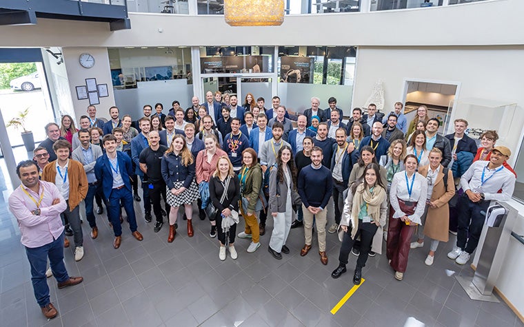 Group of forum attendees together for the second day at the Materialise headquarters.