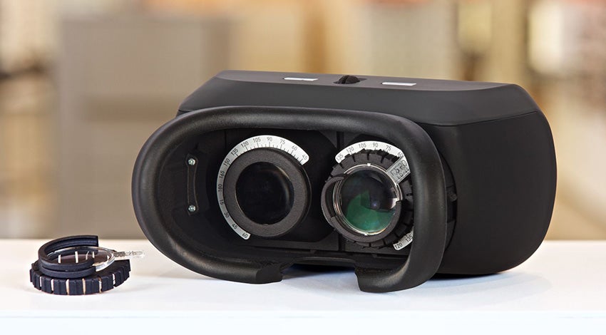 Detailed image of the HOYA vision simulator 