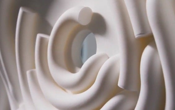 Close-up view of 3D-printed acoustics panels