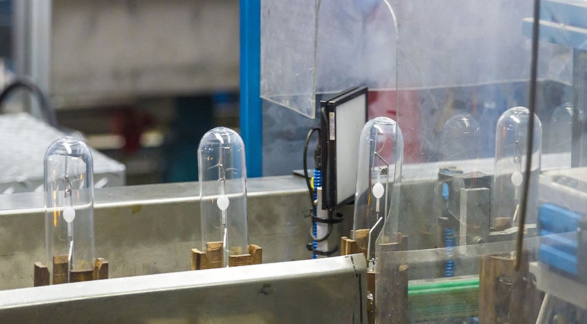 Signify's lightbulbs in a production line