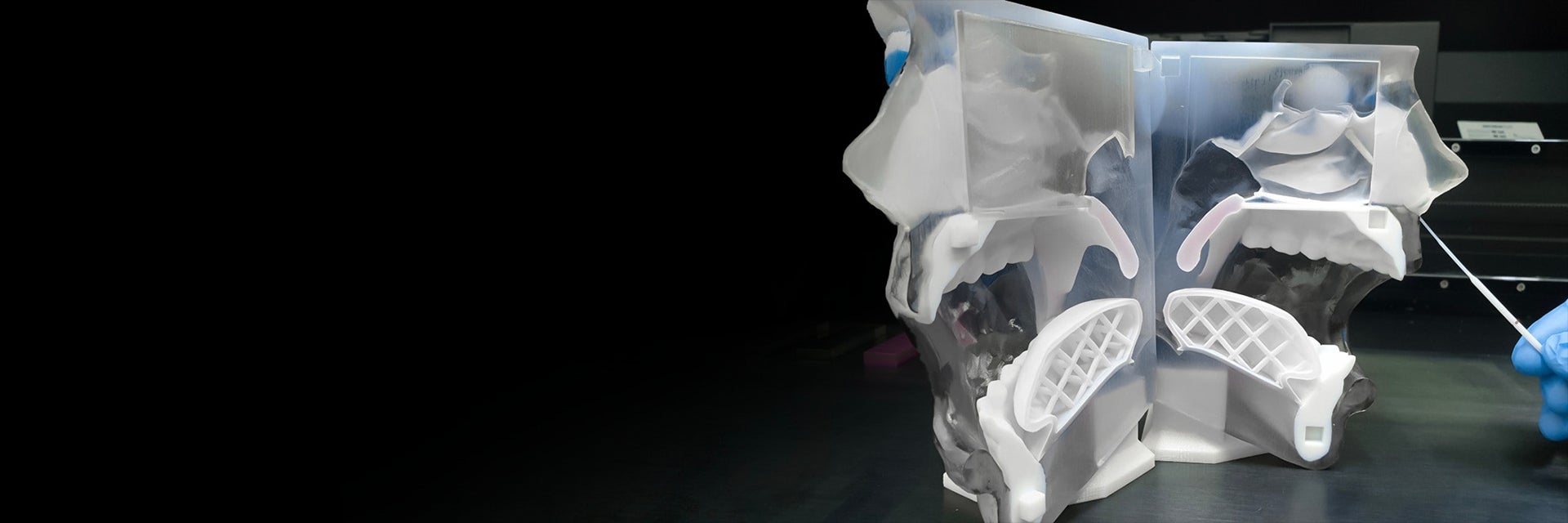 Simulation of one of the three procedures of swab