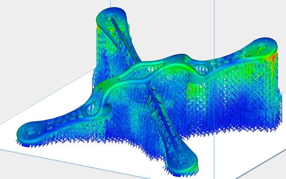 Drone design with support structure and simulation map