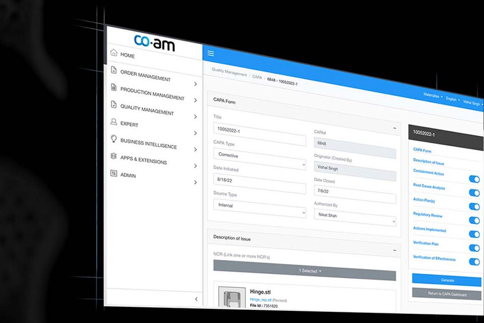 Materialise 품질 관리 시스템(QMS)|Materialise