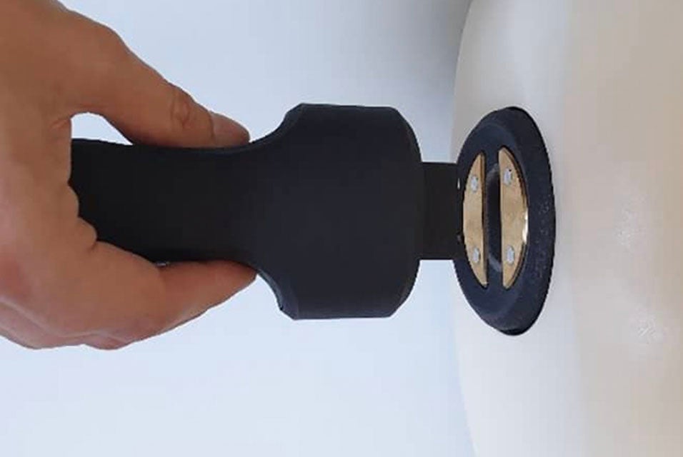 Close-up of ARI&#x27;s 3D-printed power connection