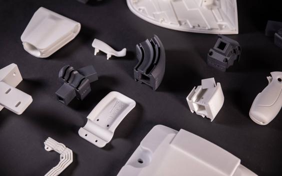 Various 3D-printed parts, made with Bluesint PA 12