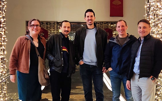 Spanish Materialise team posing together for a group photo in Leuven, Belgium
