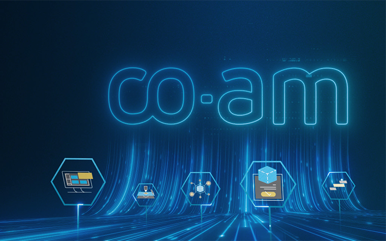 An image illustrating CO-AM and the different modules in the software platform