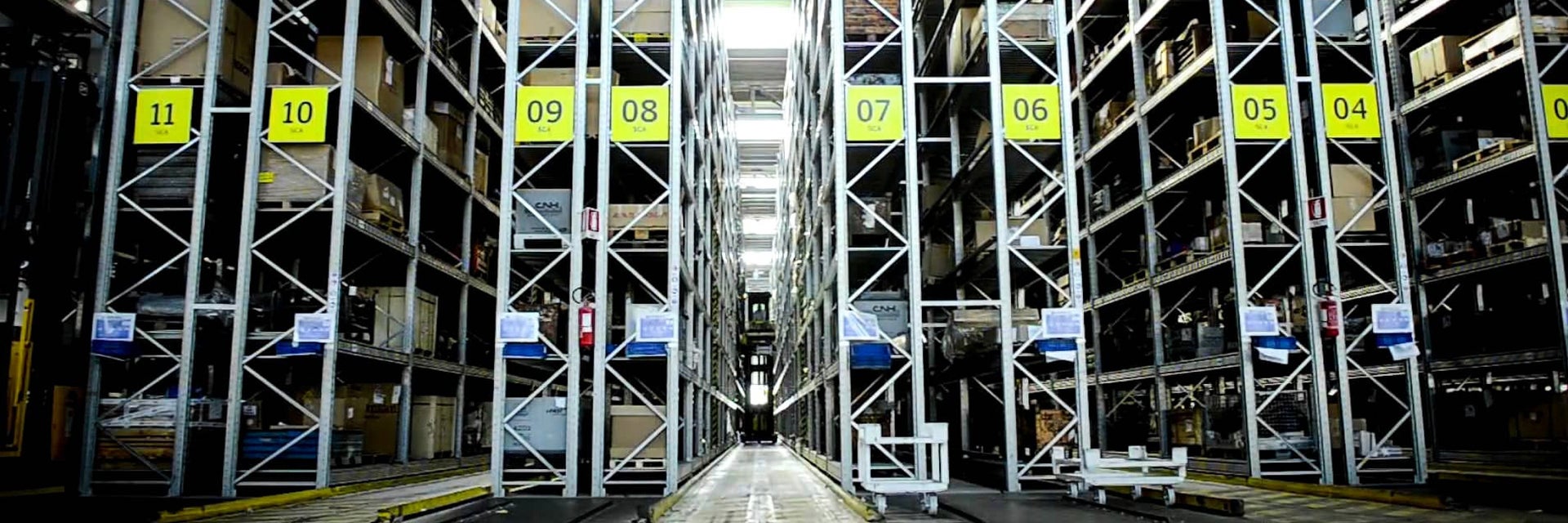 Additive Manufacturing warehouse with numbered shelves