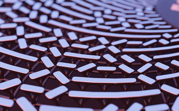 Close-up view of a 3D-printed speaker grill, showing a design that represents a specific song