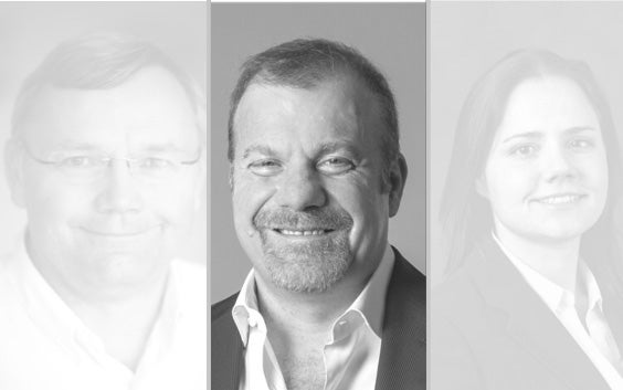 Headshots of podcast guests with Massimo Calafiore in the center