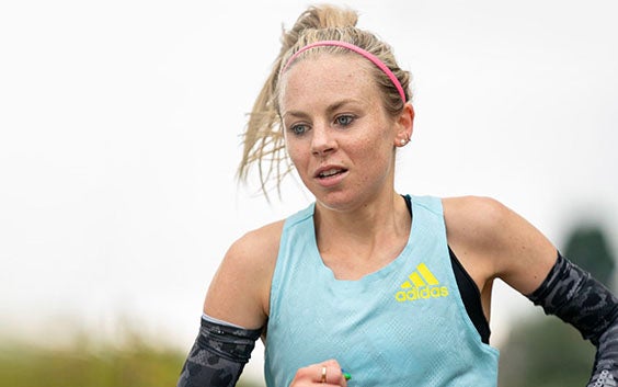 British marathon champion Charlotte Purdue running outside