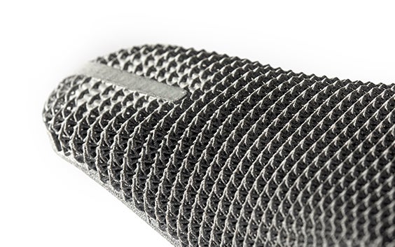Close-up of the end of an insole 3D printed in Multi Jet Fusion PA 12