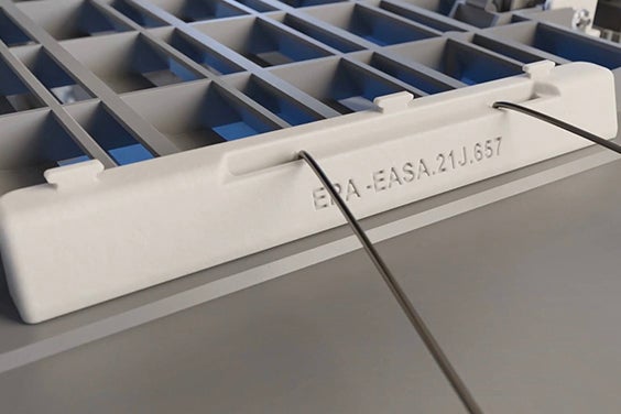 Close-up of the 3D-printed replacement part