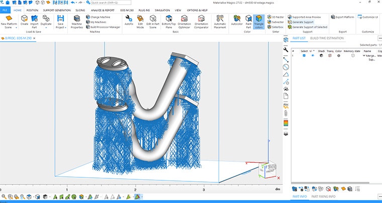 Materialise e-Stage for Metal | Magics Support Generation Module