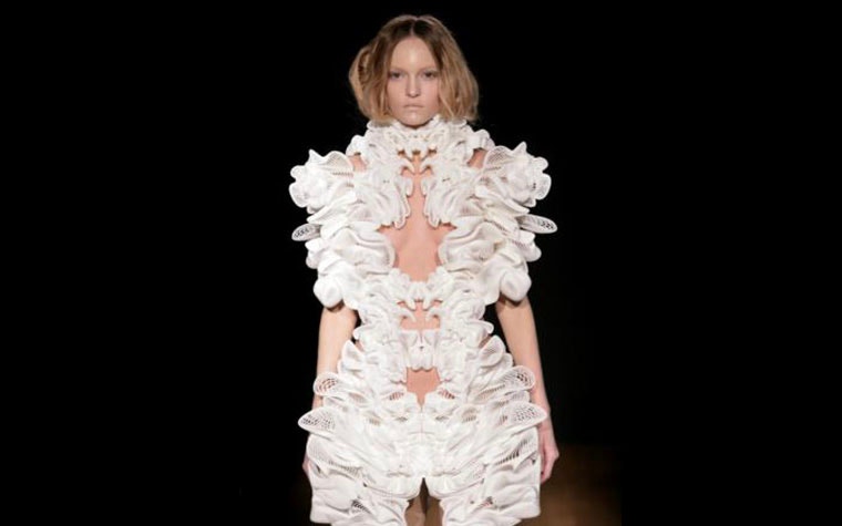 europe runway print dress Iris van Herpen and Materialise in the Wired Pop-Up Store 2012