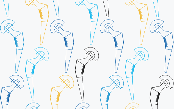 Illustriertes Muster mit bunten Knochenumrissen und verschiedenen Abmessungen