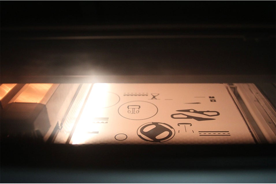 Ansicht der Bauplattform des HP Multi Jet Fusion Druckers