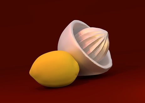 Zitrone Saft Zitronenpresse Gutenberg 3D