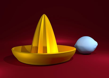 Zitrone Saft Zitronenpresse Gutenberg 3D