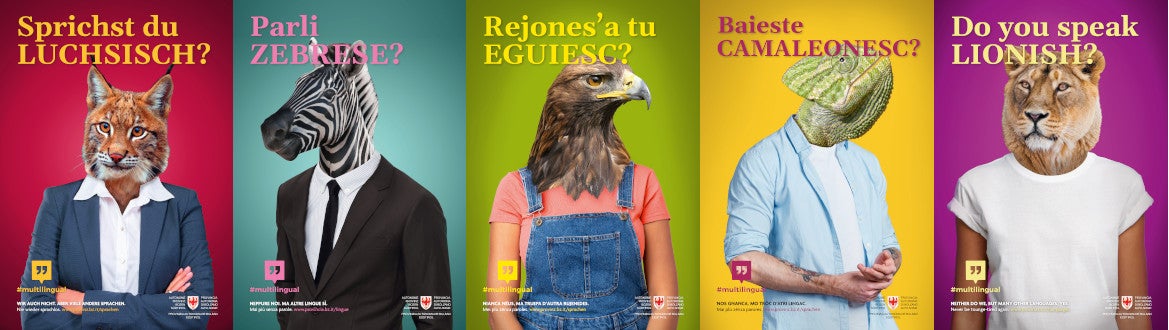 Le cinque varianti e i messaggi della campagna