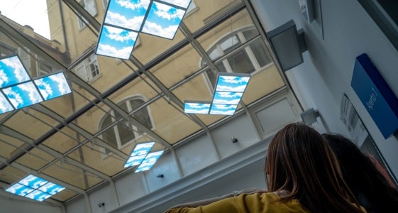 Tra le opere della mostra “I don’t see any nouns, I see only verbs” (Foto: USP/Anna Cerrato)