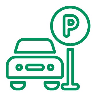 Parking space and public transport links