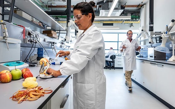 Abb. 1: Das Labor für Aromen und Metaboliten des Versuchszentrums Laimburg im NOI Techpark.  © Versuchszentrum Laimburg / ivo corrà