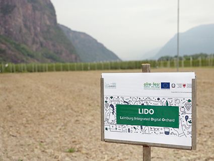 Am Versuchszentrum Laimburg entsteht zum ersten Mal ein digitales Freiluftlabor für den Obst- und Weinbau, das LIDO – Laimburg Integrated Digital Orchard. ©Versuchszentrum Laimburg/juliarizzo