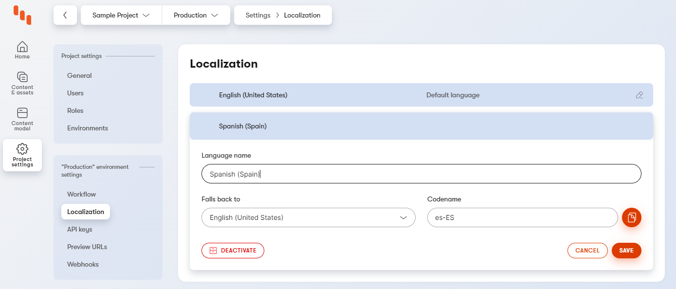 Kentico Kontent - Localization