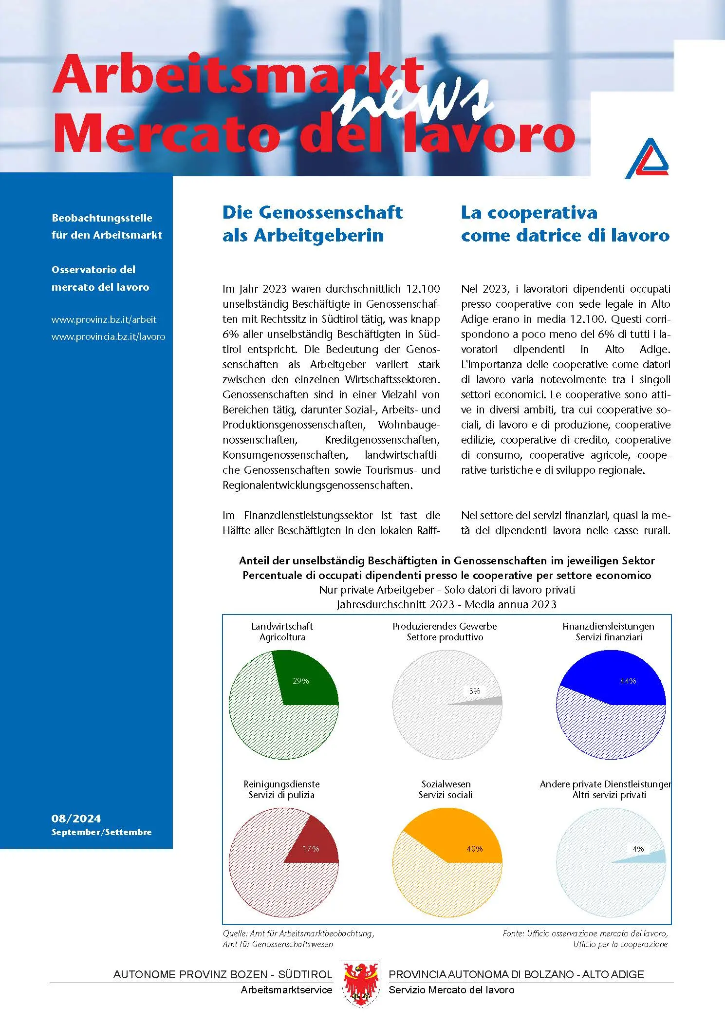 Nr. 8/2024 - La cooperativa come datrice di lavoro