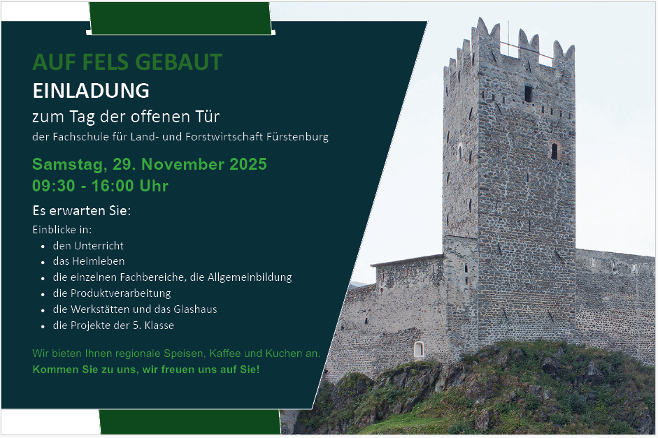 Einladung zum Tag der offenen Tür 2025 am 29. November 2025 ab 09:30 Uhr