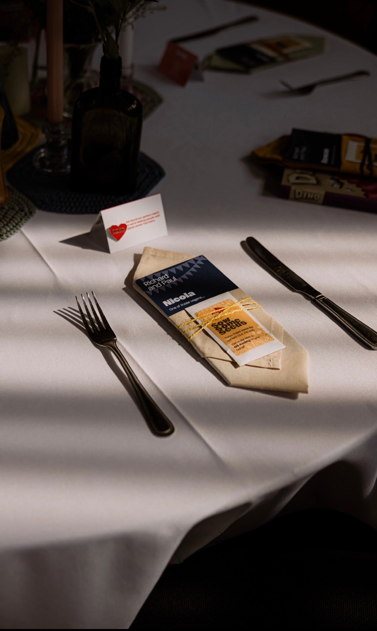 Richard & Paul's wedding favours - table setting
