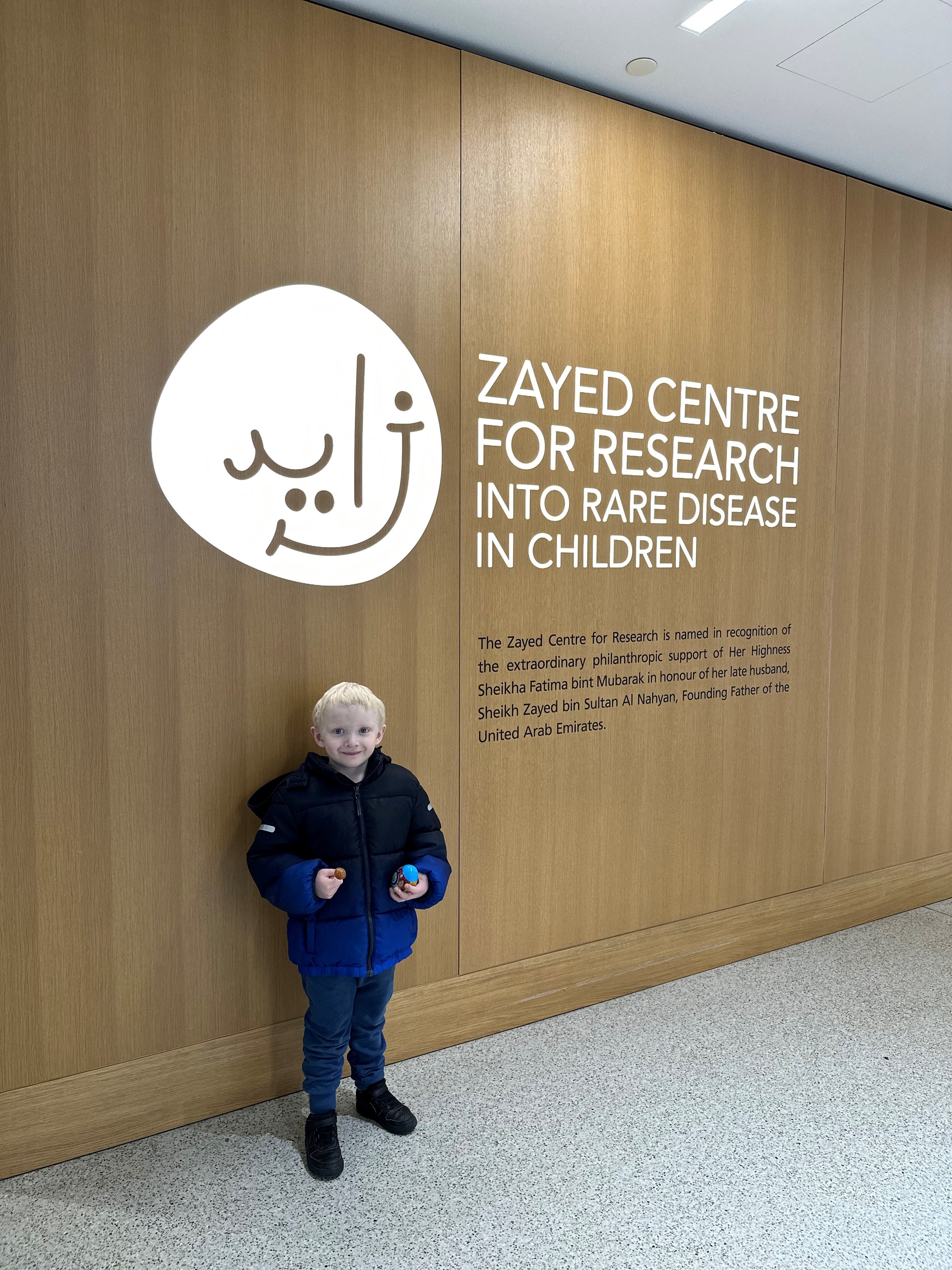 Joe photographed at the Zayed Centre for Research into Rare Diseases in Children