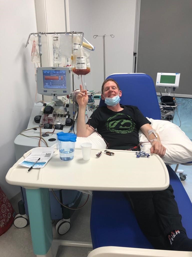 Peter donating his stem cells 
