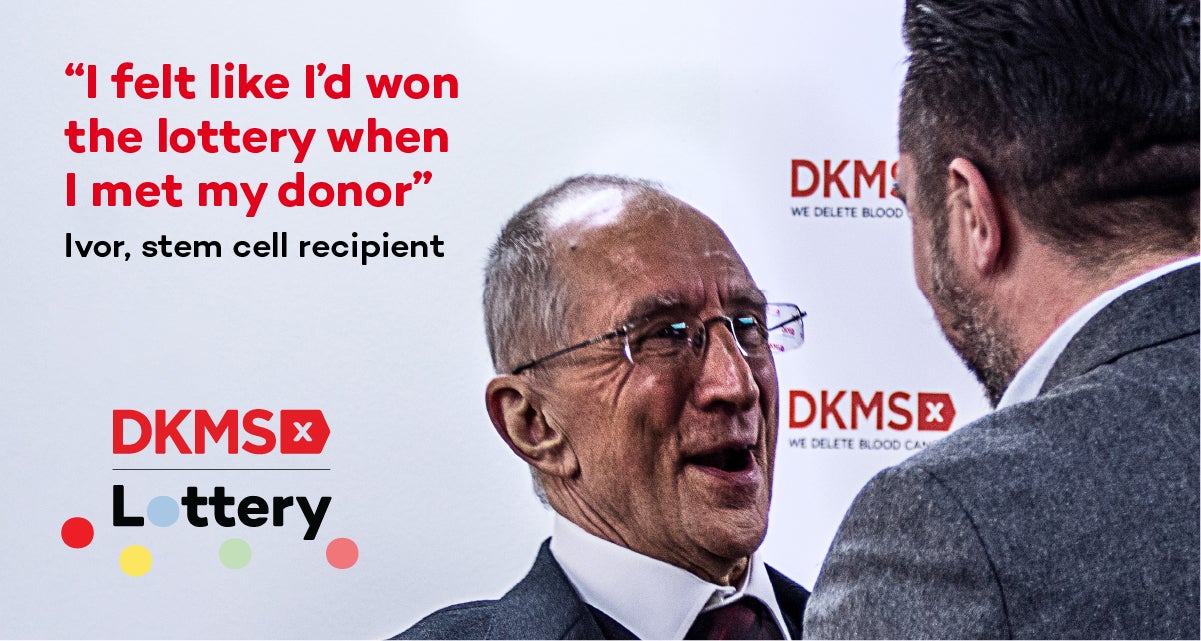 Ivor and his donor for the DKMS lottery