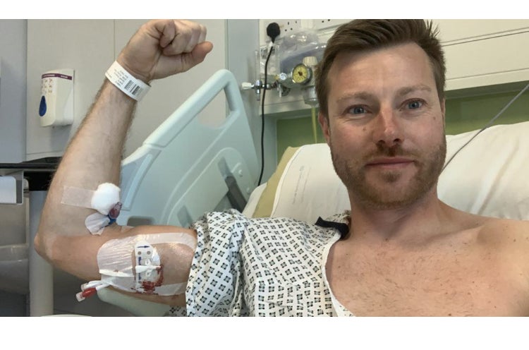 Cancer patient Gareth Smith recovering in Sheffield Royal Hallamshire hospital